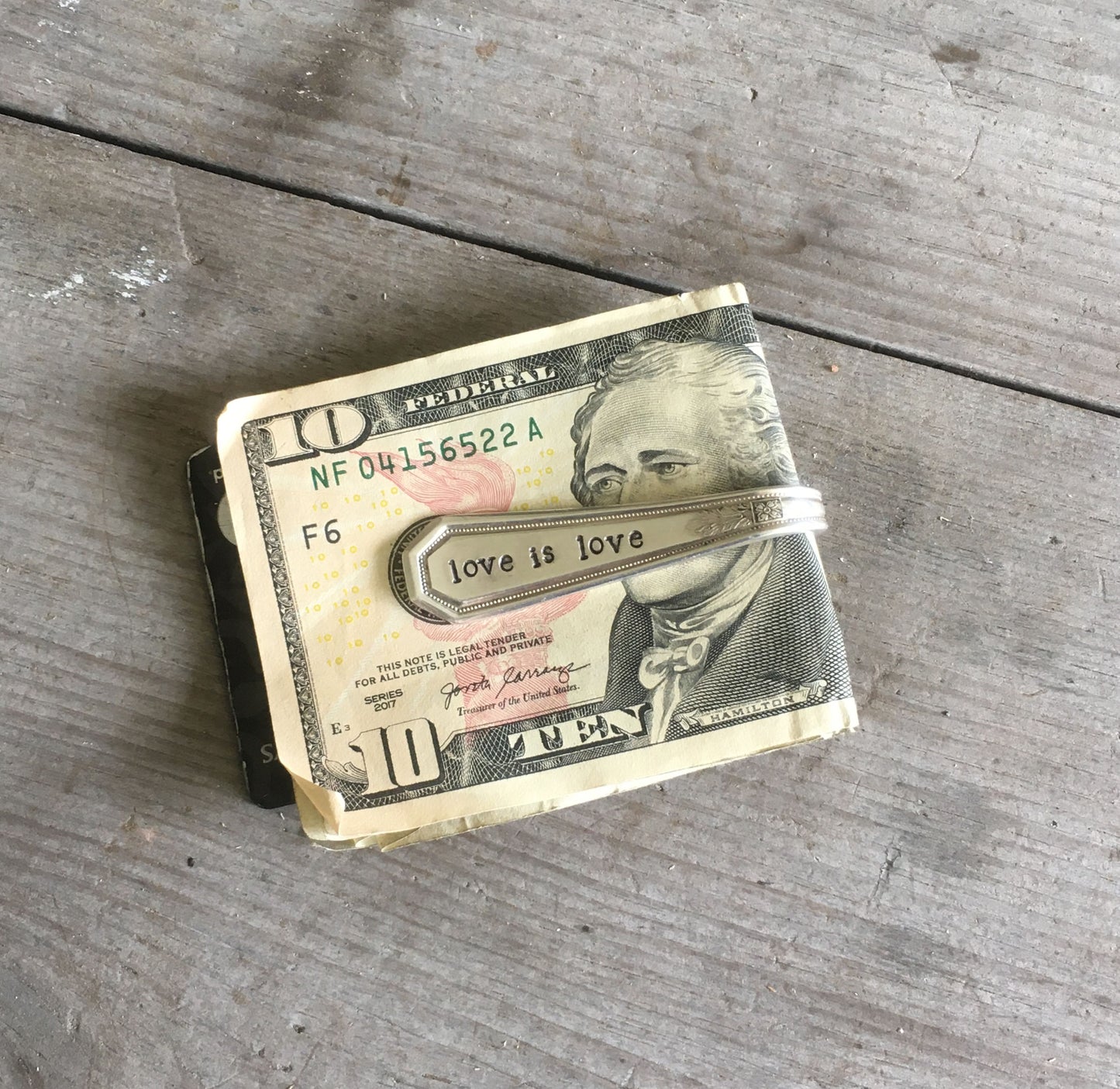 William Rogers & Son Mayfair Handstamped Money Clip from Vintage Fork