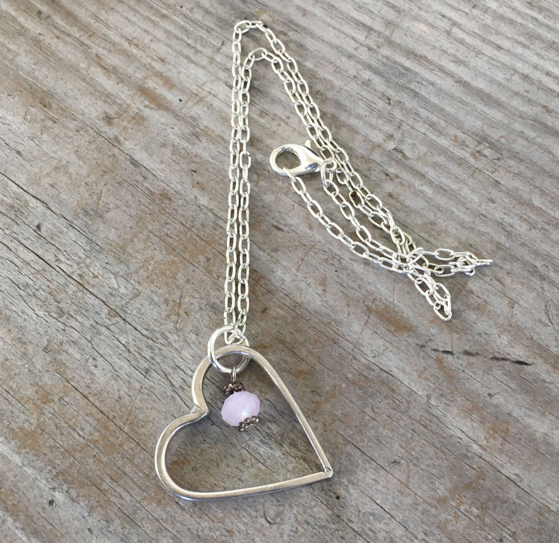Eco Friendly Git UPcycled Silverware Necklace Fork Tine Heart Necklace
