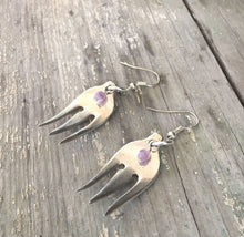 Upcycled silverware earrings with beads
