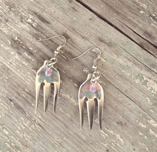 Earrings made from upcycled cocktail forks