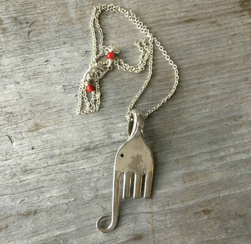 Fork Elephant Necklace 4159 Laughing Frog Studio