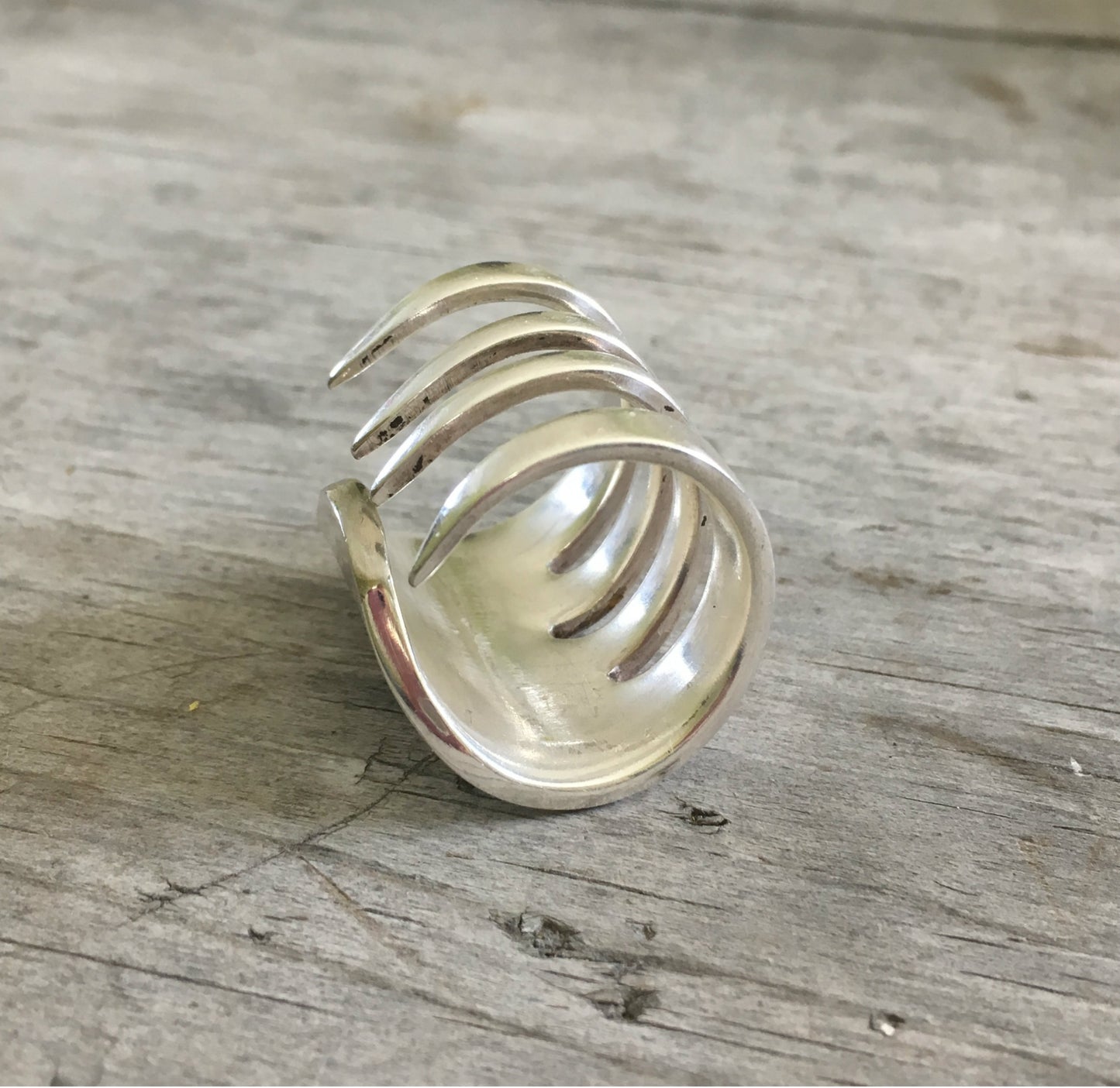 upcycyled silverware fork ring size 7
