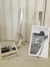 Hand Stamped fork made into an easel photo display