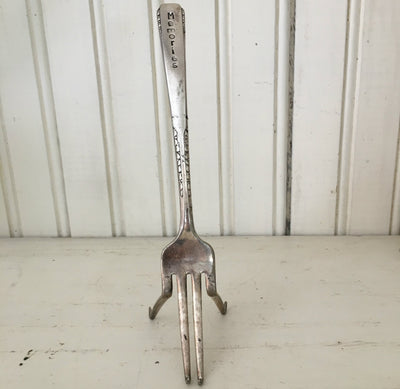 Fork Easel Handmade Upcycled Silverware Display Stamped Memories