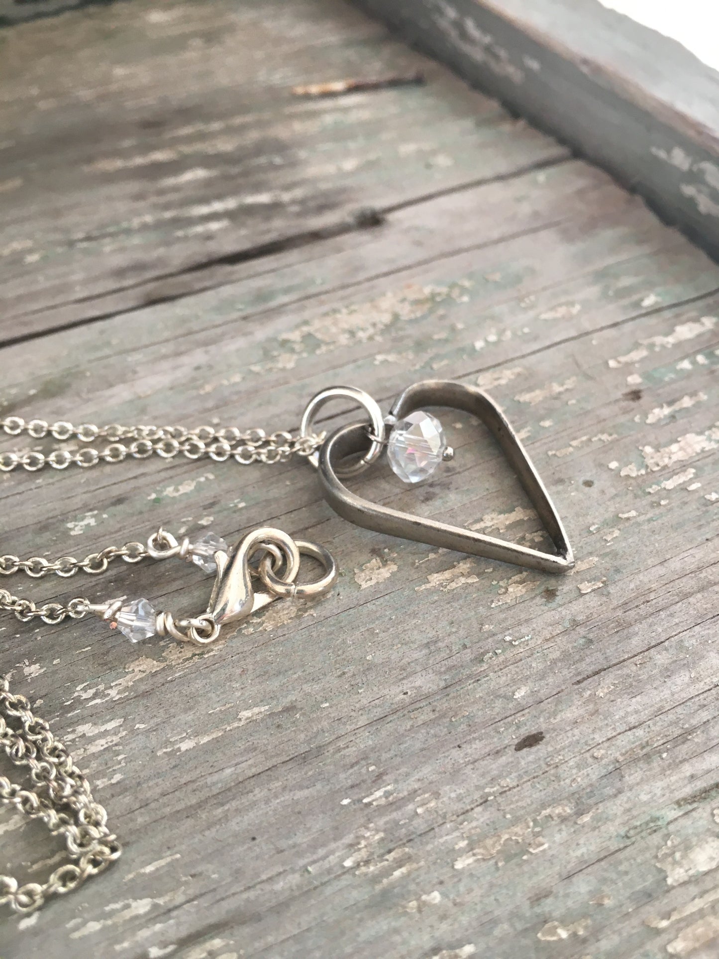 Fork Tine Floating Heart Necklace - #4285