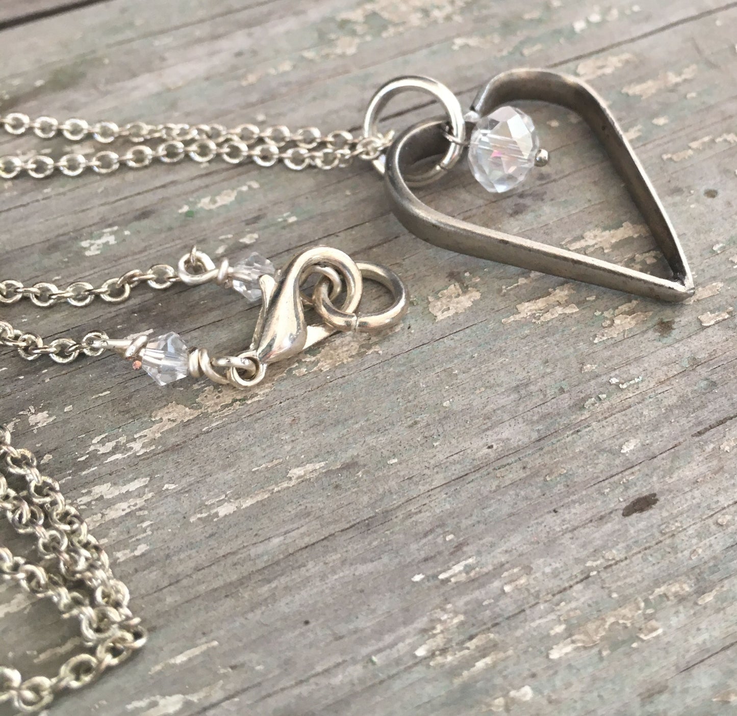 Fork Tine Floating Heart Necklace - #4285