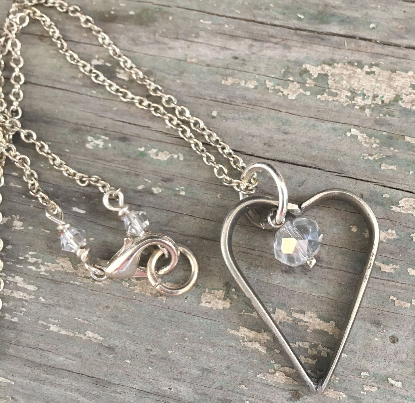 Fork Tine Floating Heart Necklace - #4285