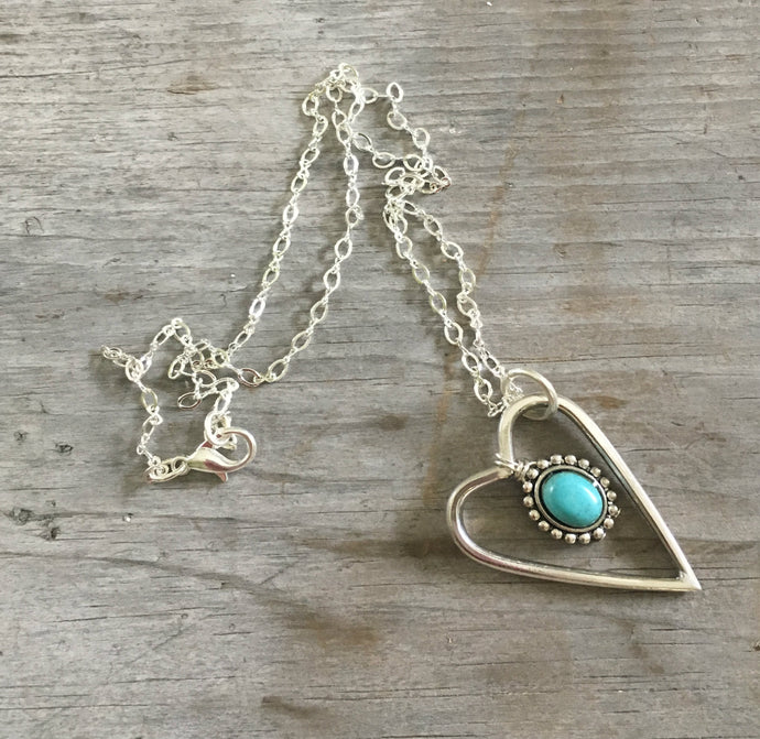 Fork Tine Heart Necklace - Upcycled Silverware Jewelry