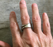 Double Fork Tine Ring Modern Design Shown on model size 10