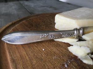 Upcycled Dinner Knife Made into A Cheese and Charcuterie knife pattern name Stratford Rosemary