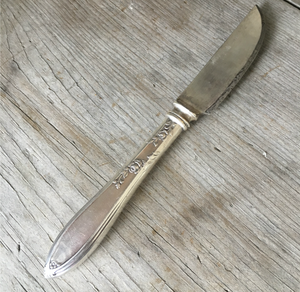 Hand Forged Knife from Antique Dinner Knife by Stratford Pattern Name Rosemary