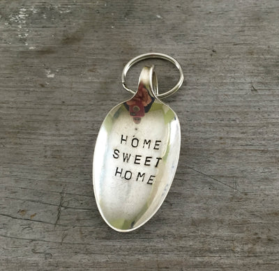 Stamped Spoon Keychain Home Sweet Home