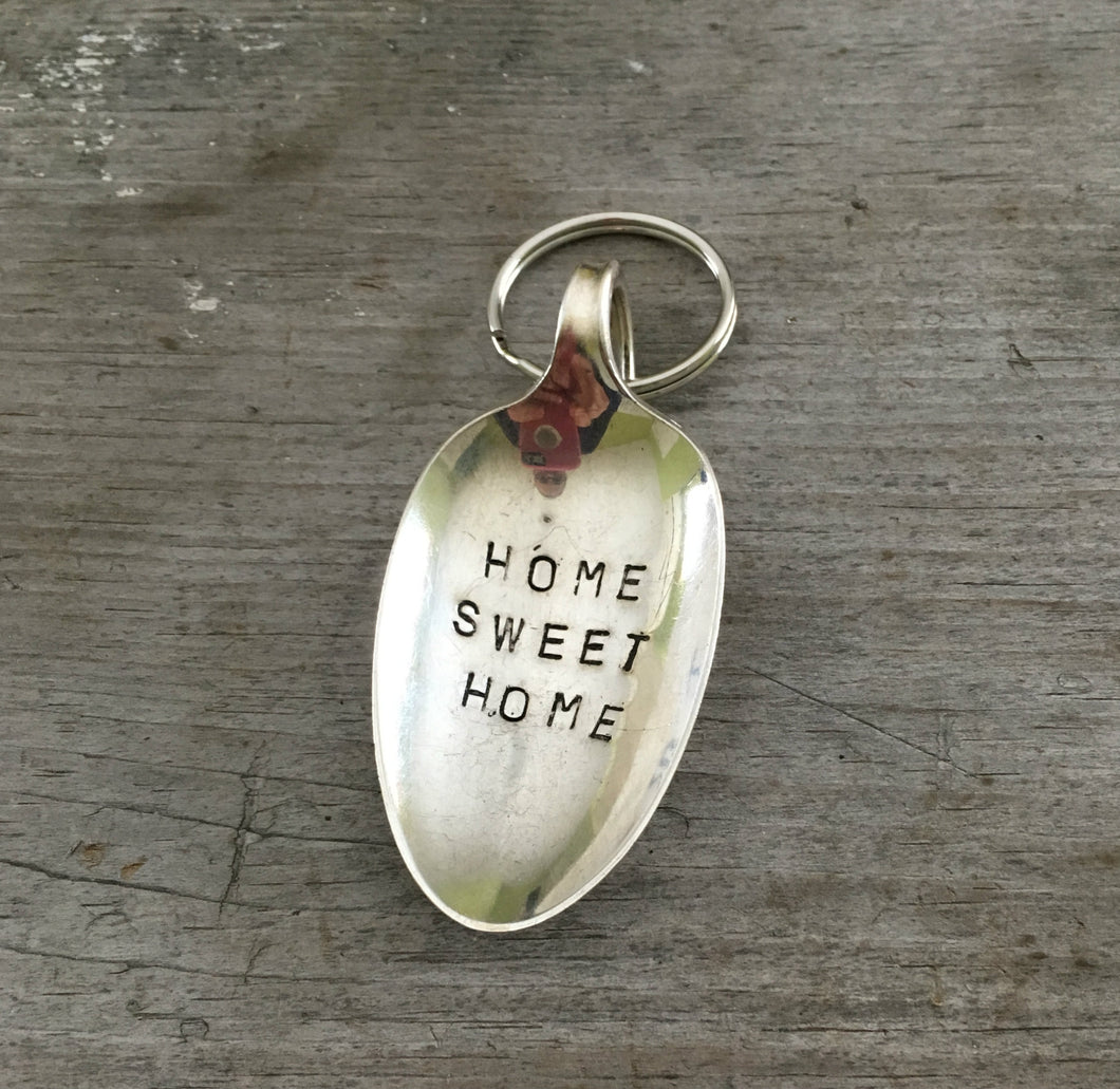 Stamped Spoon Keychain Home Sweet Home