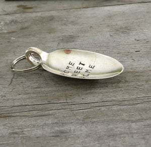 Stamped Spoon Keychain Home Sweet Home Side View