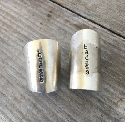 Spoon Bowl Cuff Ring Stamped BADASS