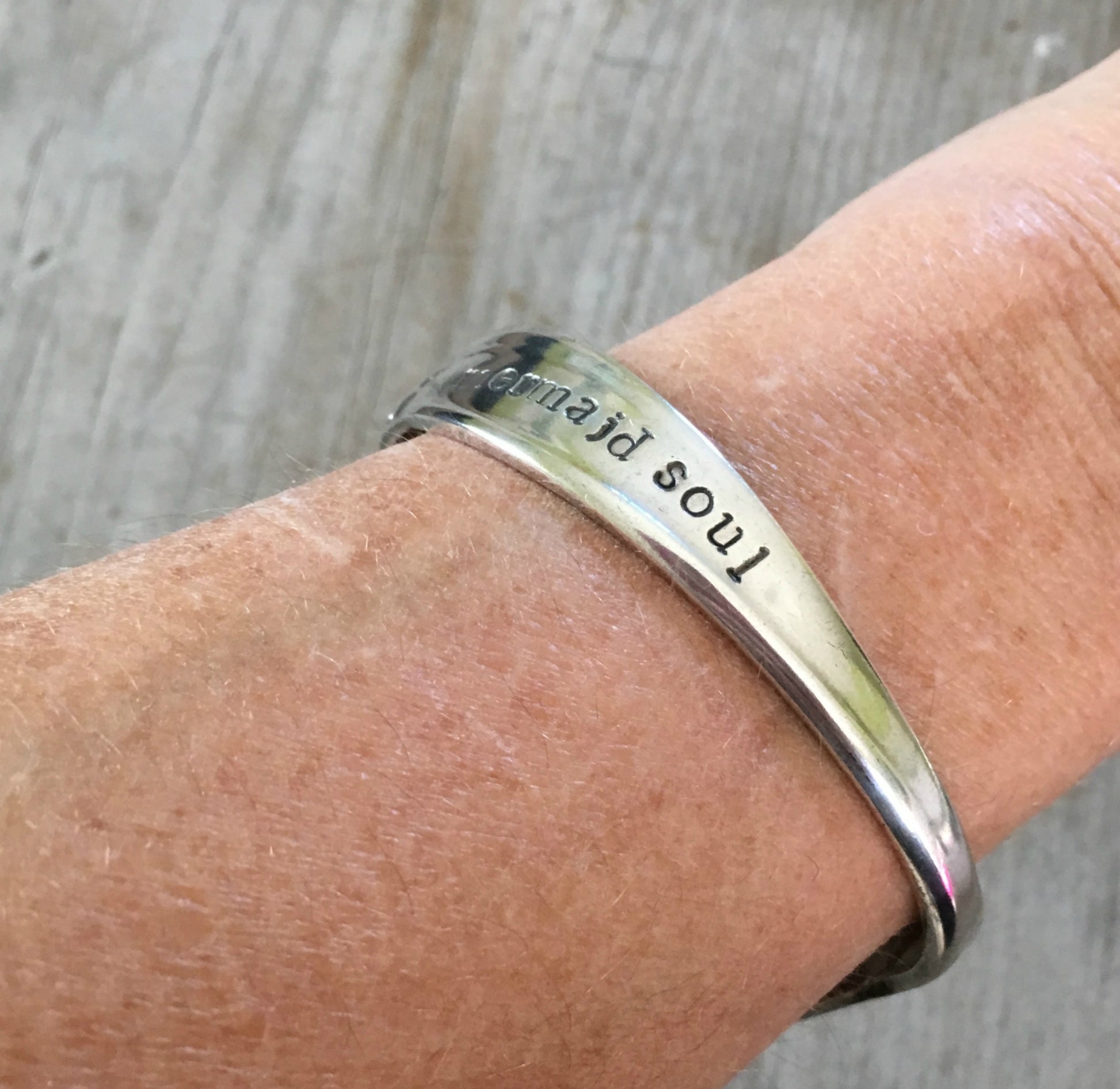Mermaid Soul Spoon Cuff Bracelet Shown on model