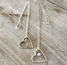 Pair of Upcycled Silverware Neckalces in the Shapes of Hearts