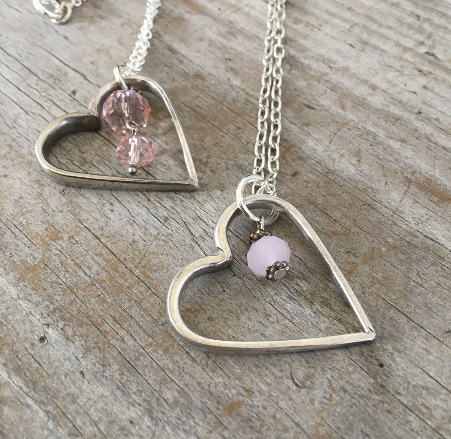 Eco Friendly Valentines Day Gift for Hear Upcycled Silverware Heart Necklaces
