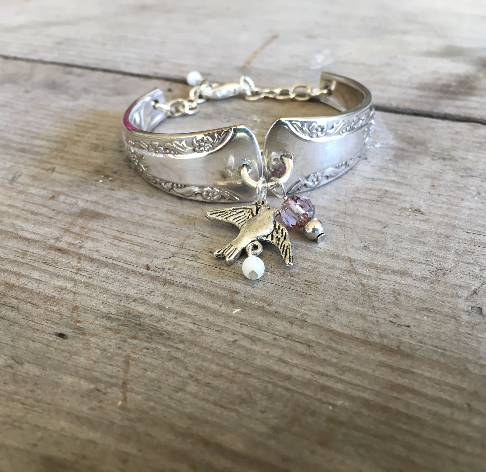 Spoon Jewelry Upcycled Silverware Handle Link Bracelet
