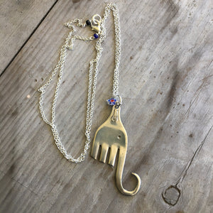 Handmade Elephant Necklace made from vintage fork
