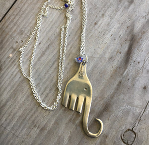 UPcycled fork necklace in shape of an elephant