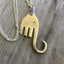 Close up of Fork Elephant Pendant on Upcycled Silverware necklace