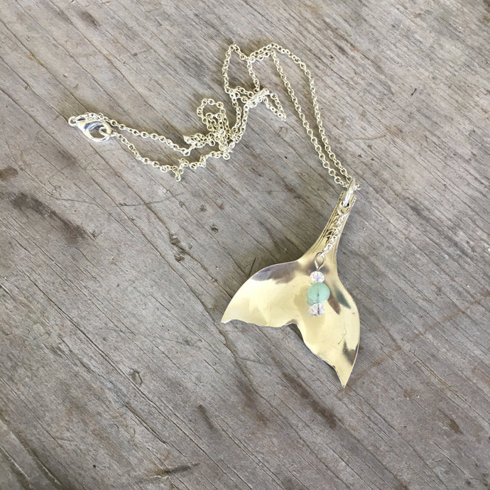 Spoon Mermaid Tail Whale Tale Necklace - #4413