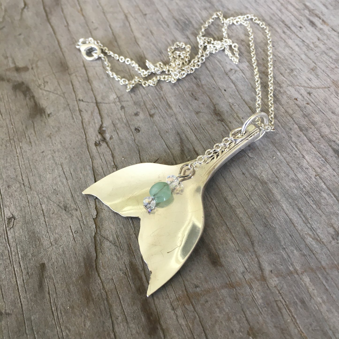 Spoon Mermaid Tail Whale Tale Necklace - #4413