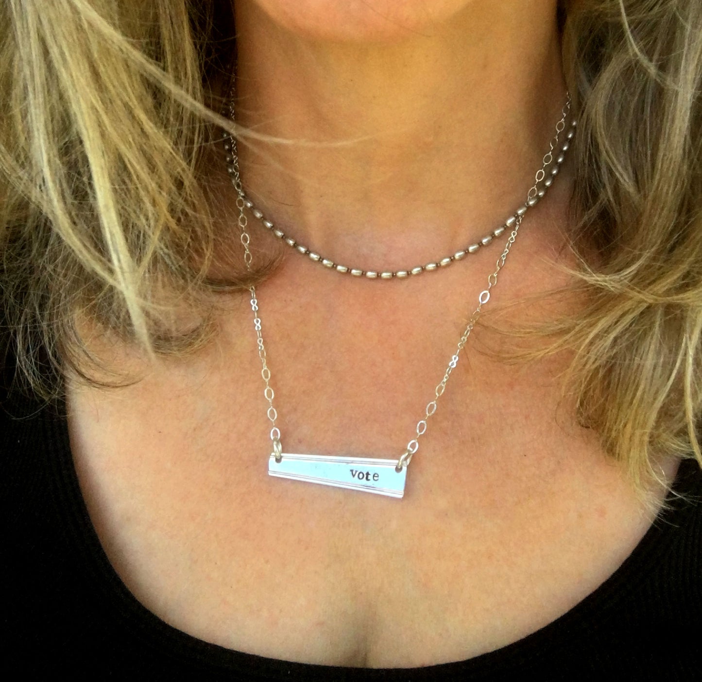 Bar Necklace - VOTE