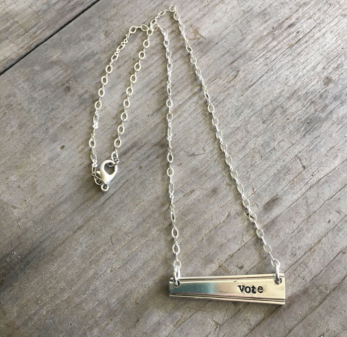 Bar Necklace - VOTE