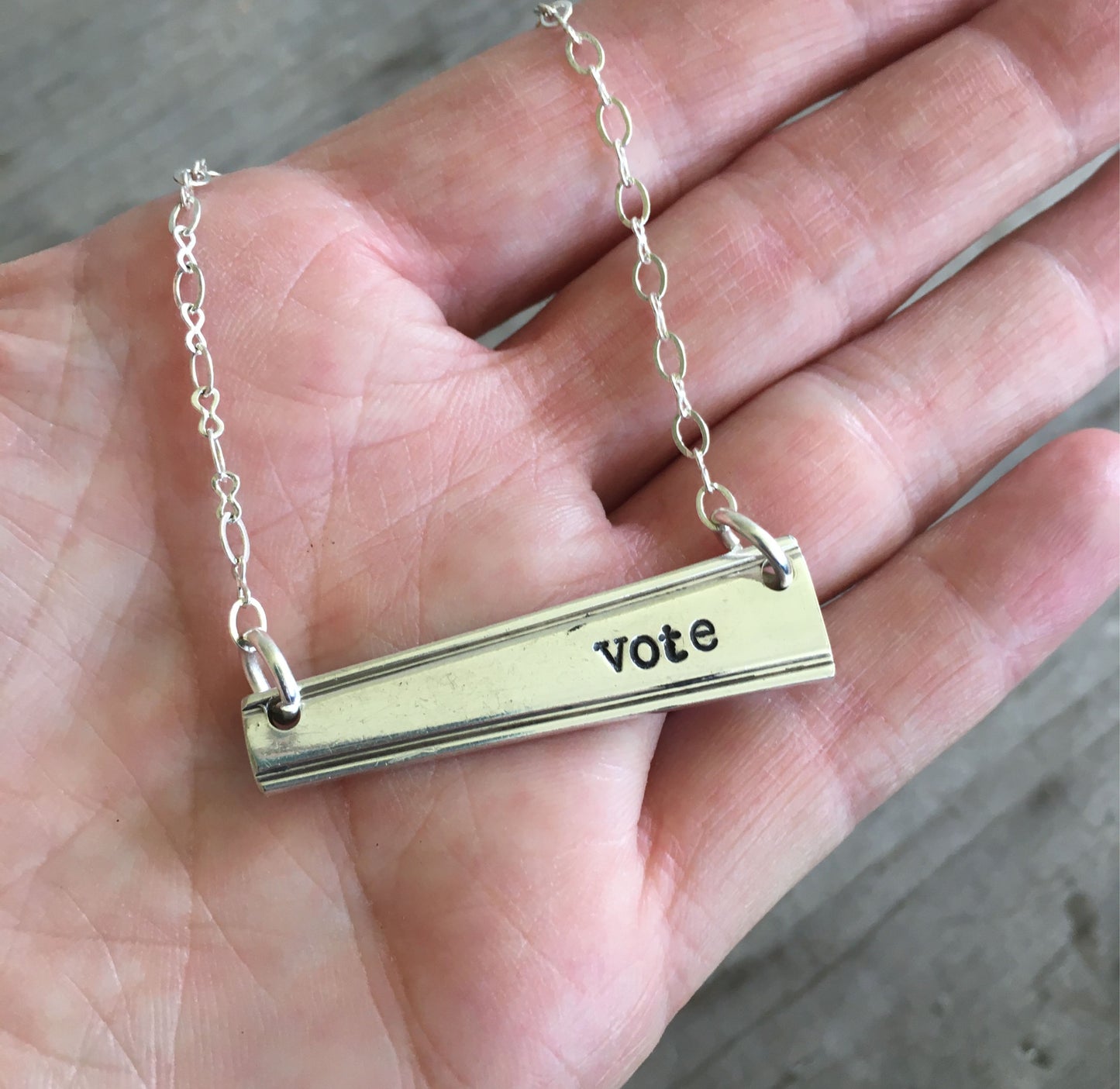Bar Necklace - VOTE