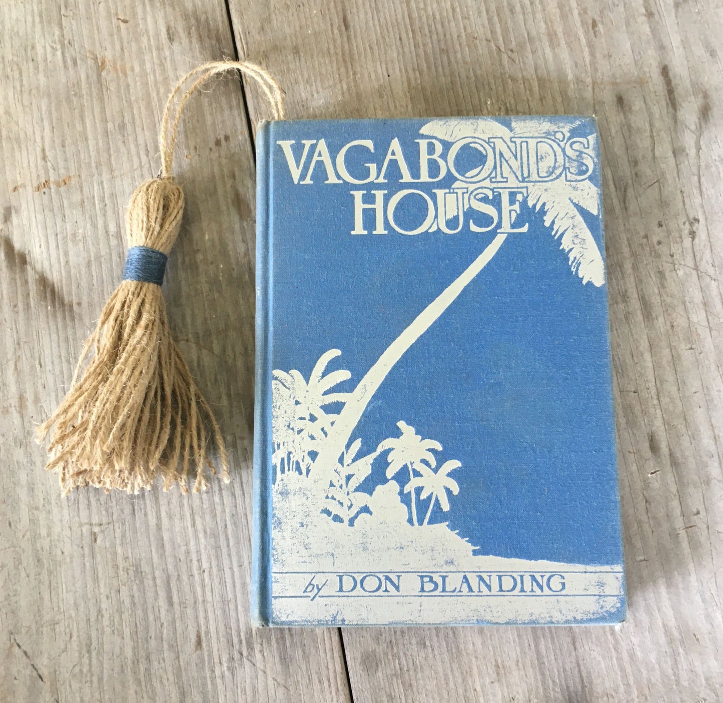 Hand Stamped SPoon Bookmark with Tassel Wish Upon a Star Shown in Book