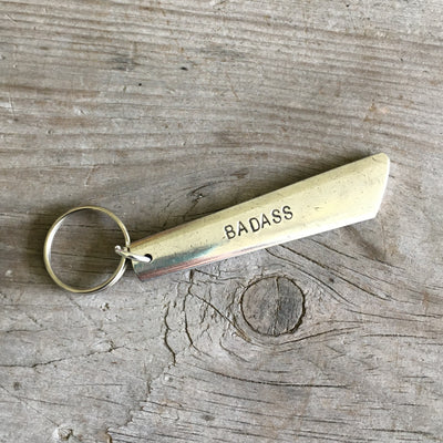 Stamped Spoon Keychain BADASS