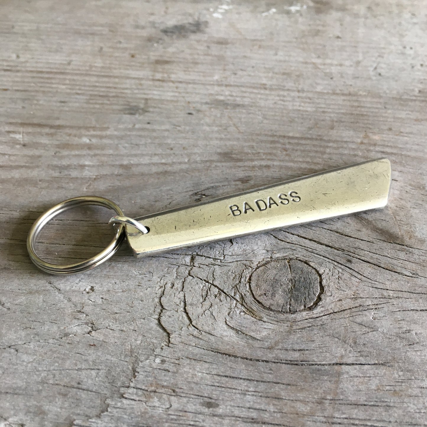 Stamped Spoon Keychain BADASS