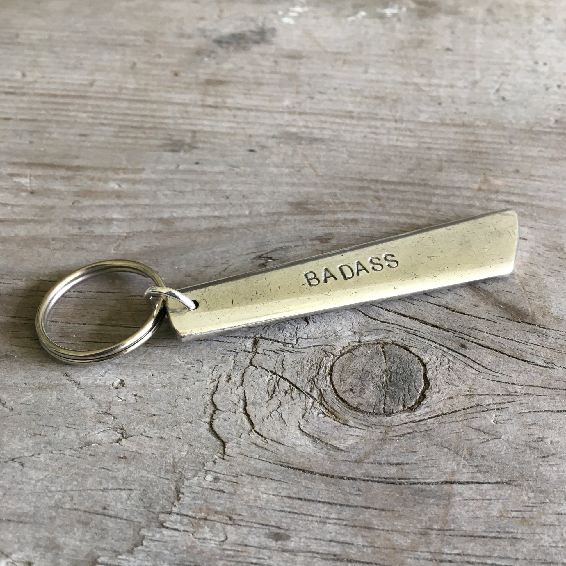 Stamped Spoon Keychain BADASS
