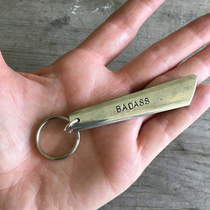 Stamped Spoon Keychain BADASS