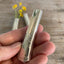 Upcycled vintage silverware vase showing Del Mar pattern detail and magnetic backing