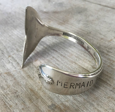 Mermaid Soul Spoon Cuff Bracelet with Mermaid Tail Fin from Rogers Bros Exquisite