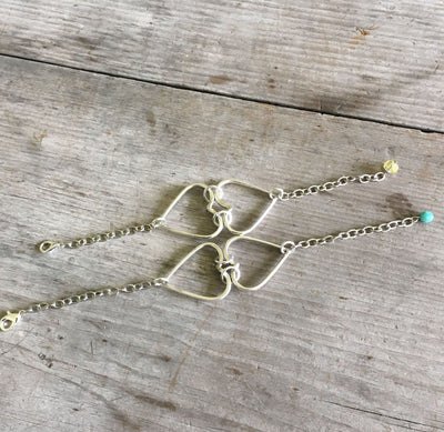 Relationship Hearts Upcycled Silverware Bracelet for Valentines Day