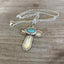 Spoon Necklace Cross Necklace with Turquoise Stone