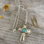 Upcycled Silverware Cross Necklace with Turquoise Stone
