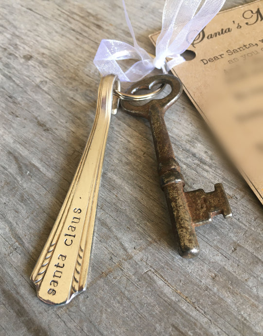 Santa's Magic Key on Keychain with Antique Skeleton Key