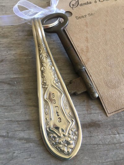 Santa's Magic Key Handstamped Spoon Keychain