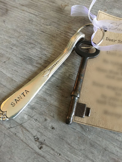 Santa's Magic Key on Keychain with Antique Skeleton Key
