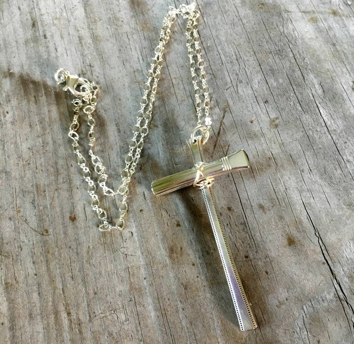 Scrap Cross Necklace - #4131