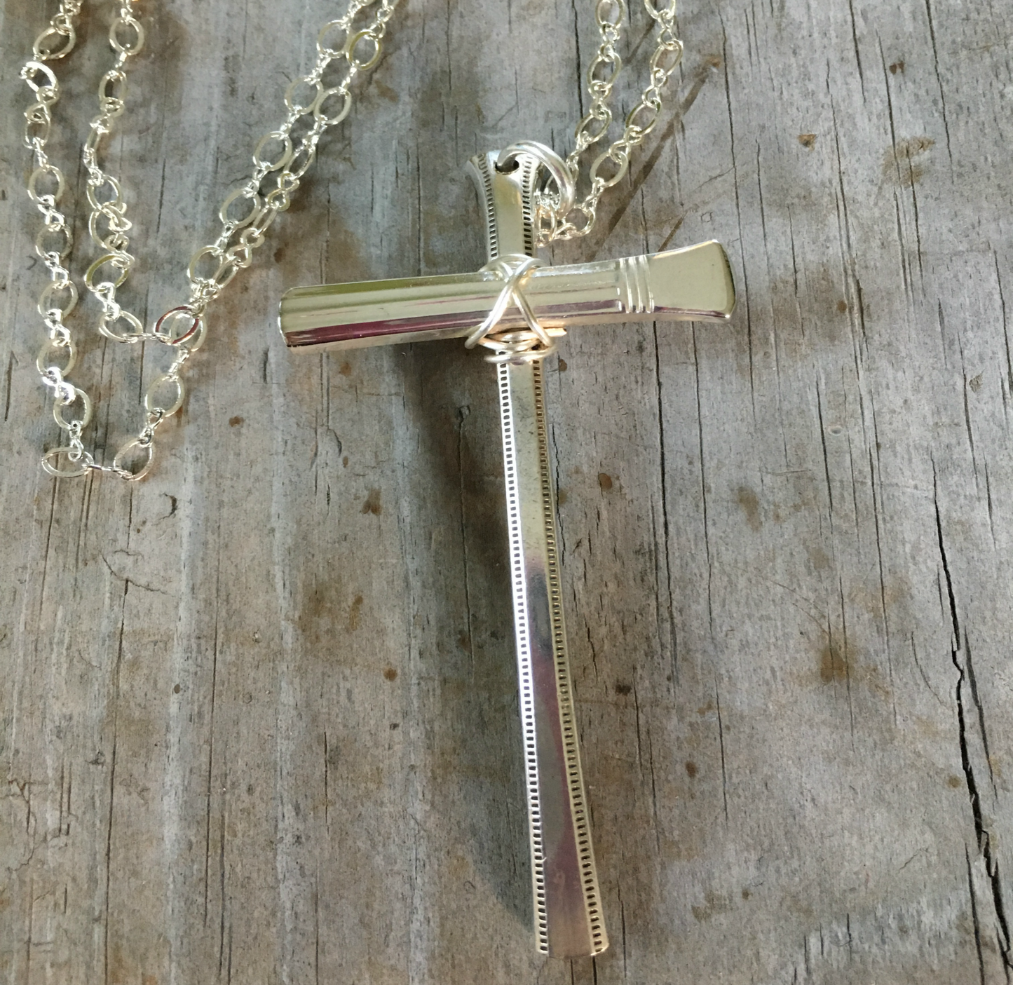 Scrap Cross Necklace - #4131