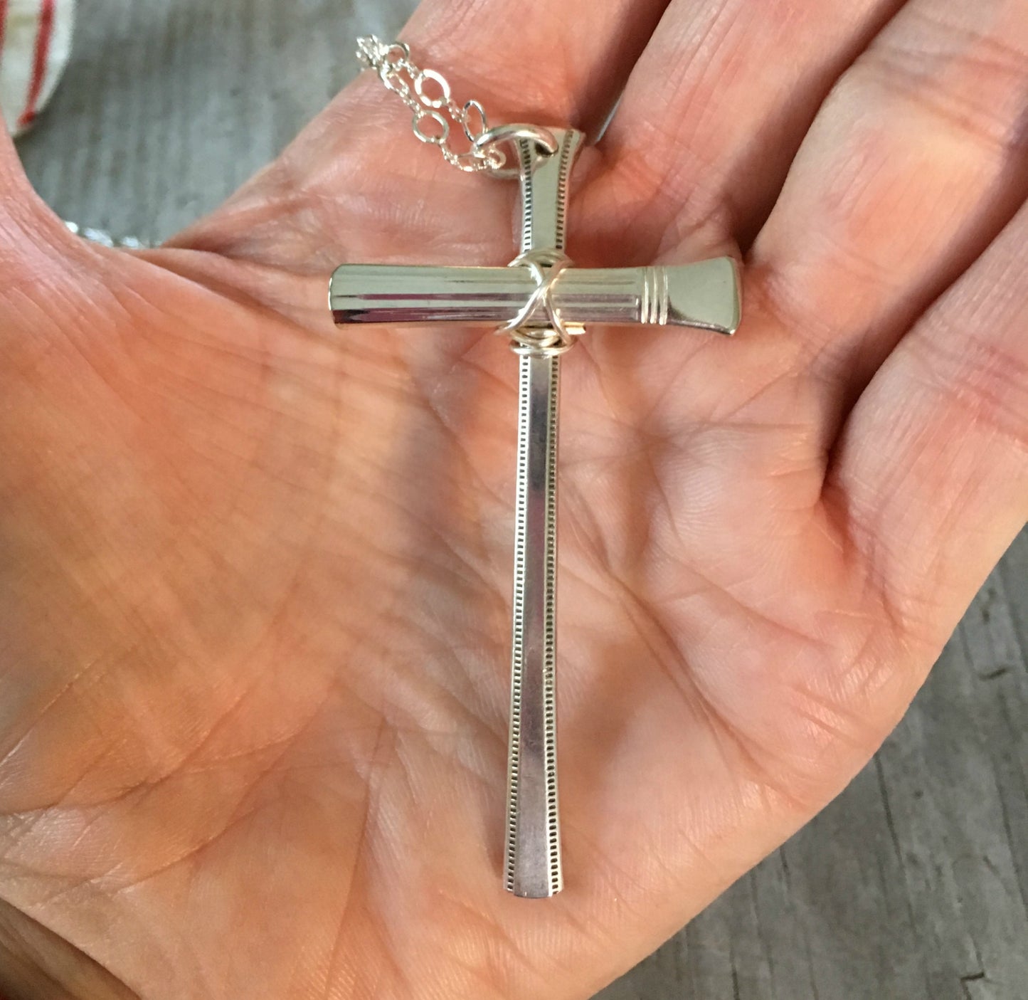 Scrap Cross Necklace - #4131