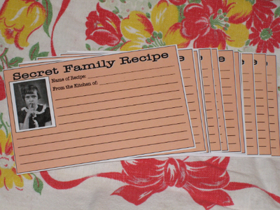 Secret Family Recipe Cards Downloadable PDF