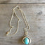Silverware Necklace from Scrap Piece and Turquoise Colored Stone