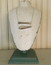 Silverware Necklace Scrap Bar Style Sheraton Hand Stamped Believe 4000 Shown on mannequin display